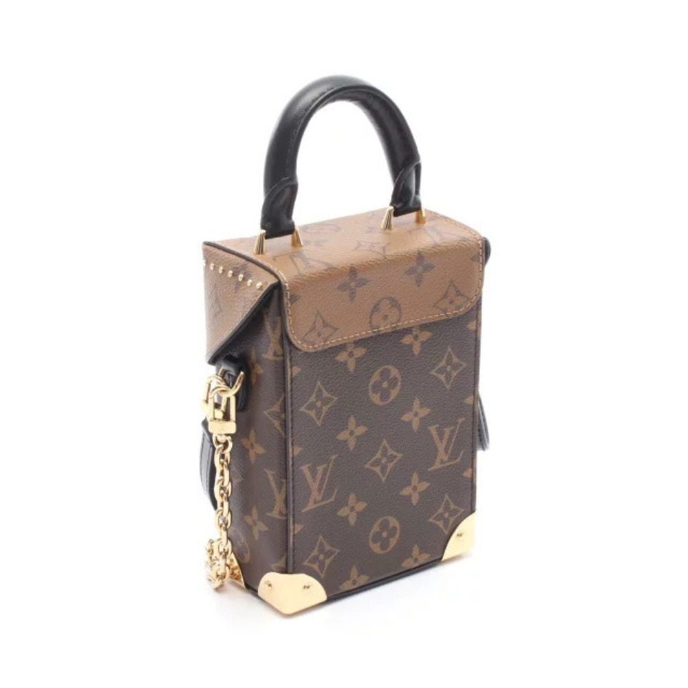 Louis Vuitton Monogram Camera Handbag Leather Canvas Bag Brown Reverse